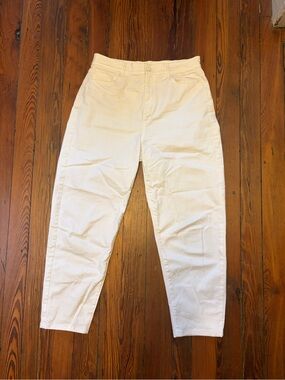 Loft White Barrel Jean